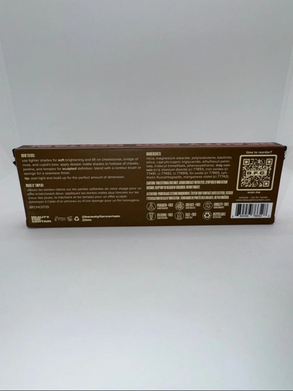 BFC Beauty For Certain Contour Palette Soft To Sculpted NEW In Box